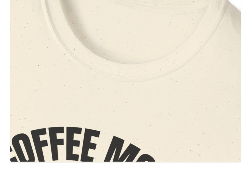 Coffee Mode On Tee Shirt, Retro Pink On Badge Graphic Tee , Soft Style Tee